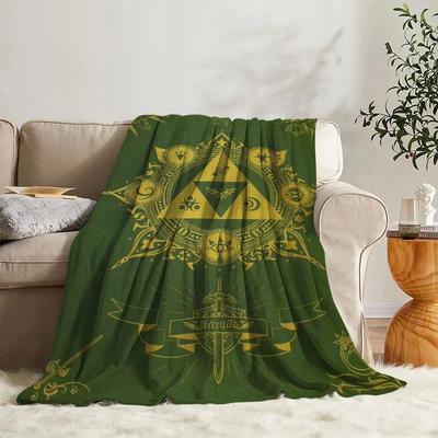 Fluffy Blanket Zeldas Sofa Camp Nap Bedspread Cozy Flannel Blanket Fleece Home Textile Birthday Gift Blanket Bedroom Decor#(2)