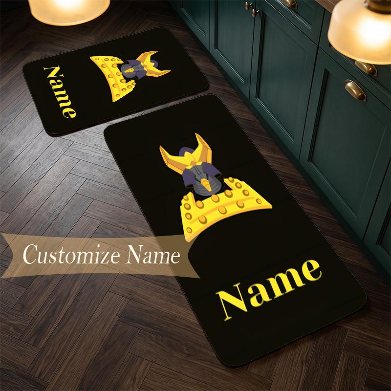 Mazinger (1) Customize Name Flannel Kitchen Mat Soft Non-Slip Kitchen Floor Runner Rug for Home Kitchen Decor