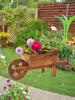 Wooden Wagon Planter Multi Functional Stylish Garden Flower Cart Planter for Home Yard