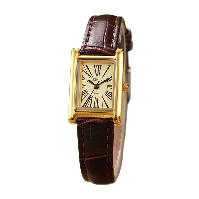 Retro Niche Quartz Women's Watch: Stylish, Versatile, Square Design for Fashionable Workplaces