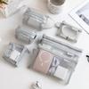 6cClear Mesh Zipper Bags Multipurpose Portable Travel Storage Pouches for Cosmetics Electronics Cards Coins Toiletries Organizer