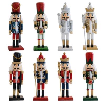 Handpainted Wood Nutcrackers Traditional Christmas Decoration 16cm King Soldier Figure Puppet Ornament Fesitvals Decors