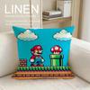 Cartoon Super Plumber Cushion Cover Pillowcase Set Pcs x x Breathable Washable Sofa Cushion Cover