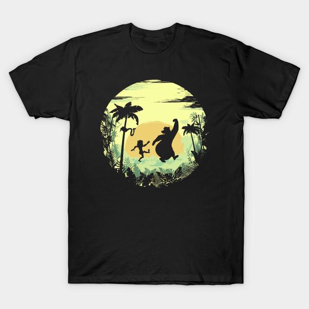 

Men Black Print T-shirt The Jungle Book No-Cut Transfer Paper Print Cotton Tshirt XL чорний
