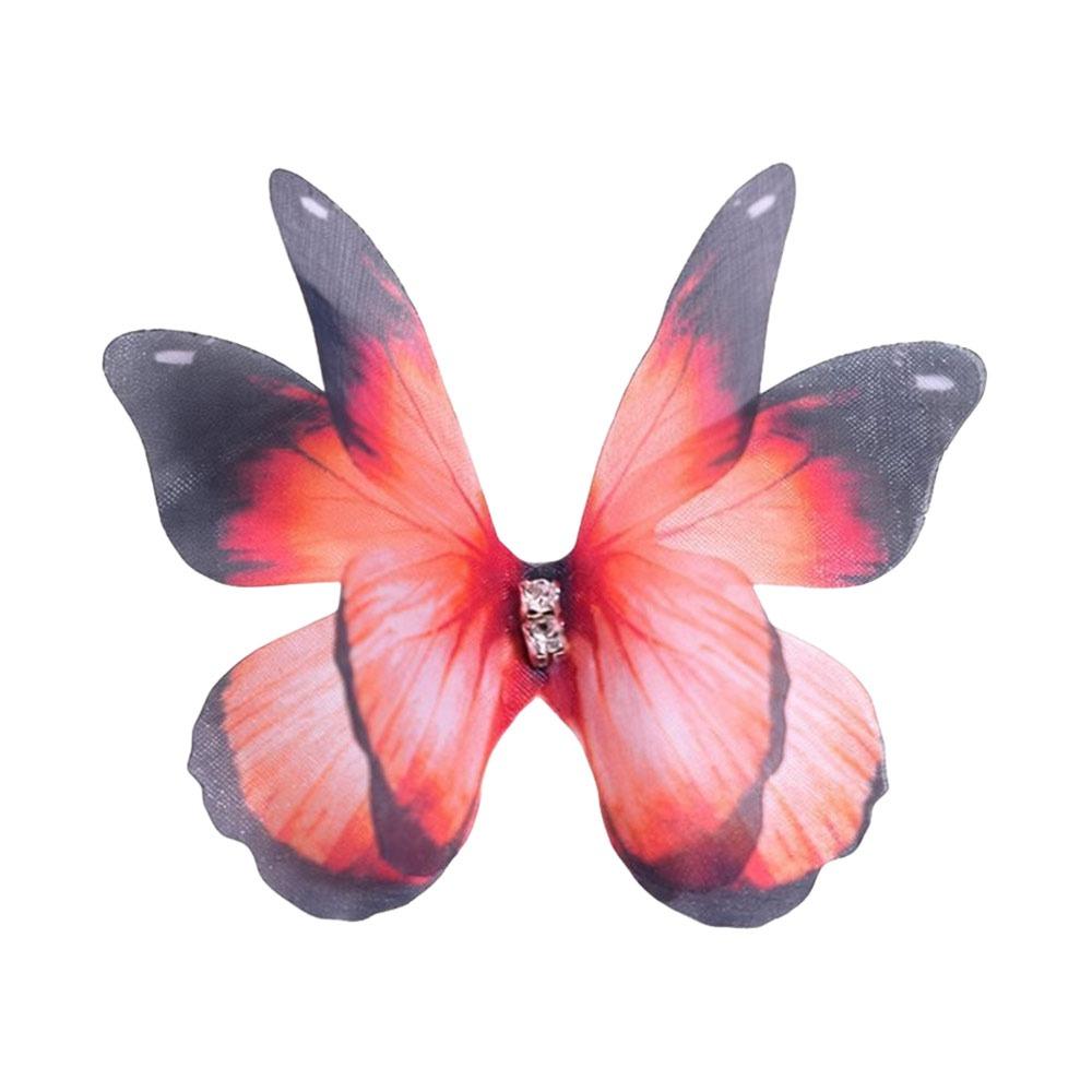 50Pcs 3D Organza Fabric Butterfly Appliques Clothes Sewing Patch  Bridal Hair Accessories