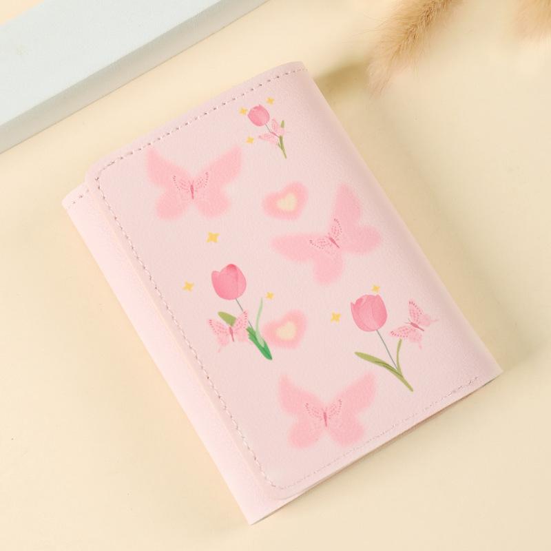 Butterfly Japanese-Korean Short Wallet: Multi-Functional Coin Purse & Card Holder with Document Slots