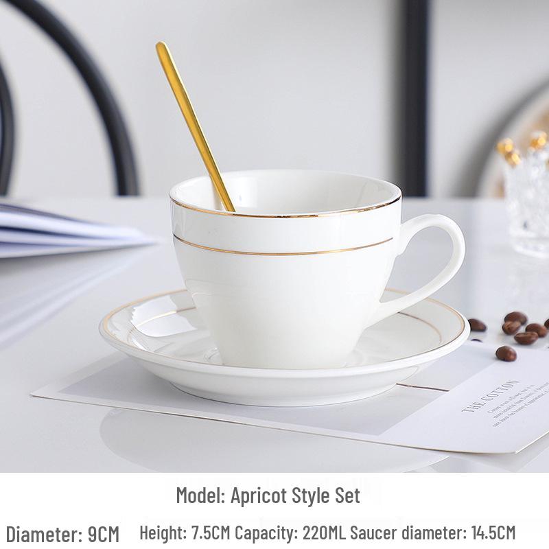 Europejski Luksusowy Zestaw Ceramicznych Filiżanek do Kawy ze Złotym Brzegiem