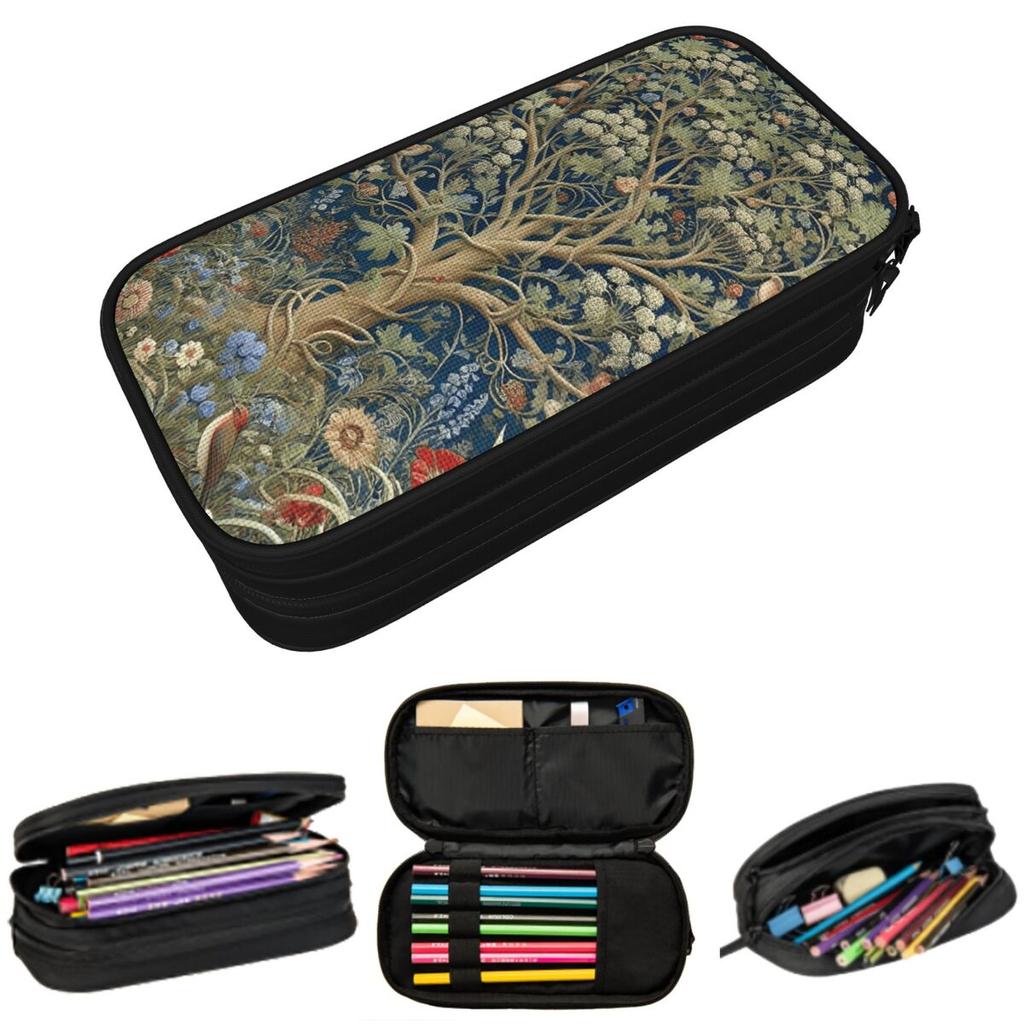 William Morris Tree Of Life Floral Plants Pencil Case for Boys Girls Gifts Pen Box Pencil Bag Stationery Supplies Pen Holder Bag
