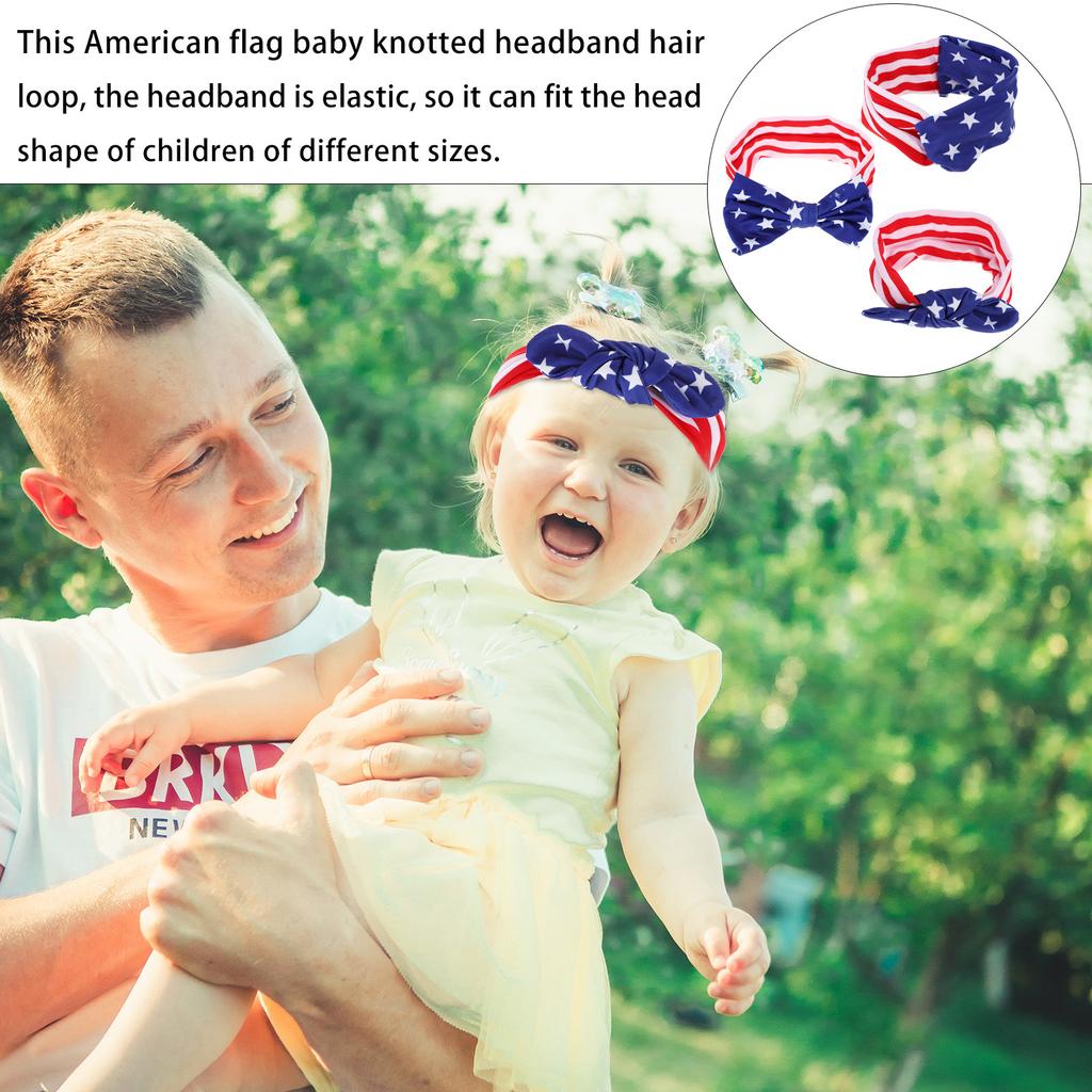 3Pcs American Flag Headband Headdress Holiday Festival Hair Accessories Independence Day Hair Band