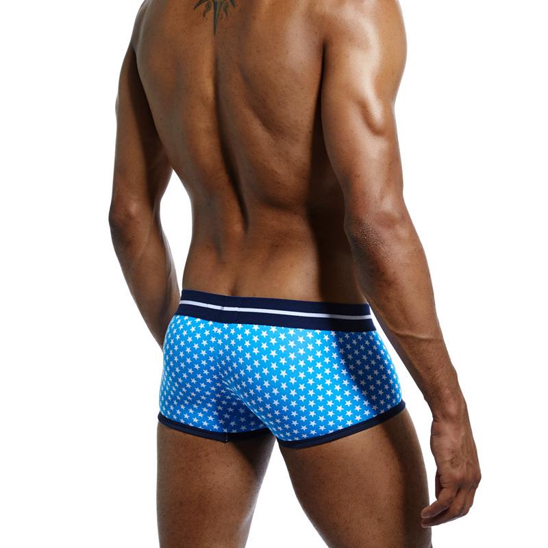 Boxer Jockmail Star Print Low-rise Cotton Breathable Sports Men's Underwear