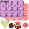 2pcs Rose Silicone Mold Rose Chocolate Mold 24 Cavity Silicone Roses Molds for Chocolate Candy Ice Cube Jello Jelly Cupcake Decorations Candles Soaps