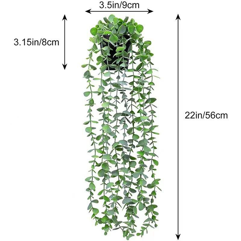 Hanging Datura Eucalyptus Wall Decoration with Faux Potted Plant and Flowers