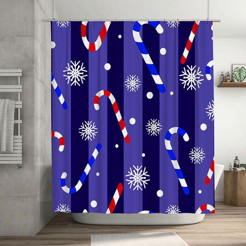 

Tu Shower Curtain Christmas Pattern Festive Holiday Decor Bathroom Waterproof Fabric Xmas Home Decor Backdrop Festive Holiday St W60H190(CM)-1 Pcs