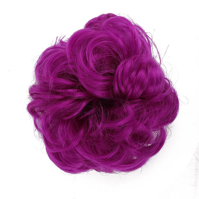 Messy Hair Bun Extensions Rubber Band Synthetic Hair Extension Curly Wavy Messy Synthetic Chignon Scrunchy Updo Hairpiece For Women Girls