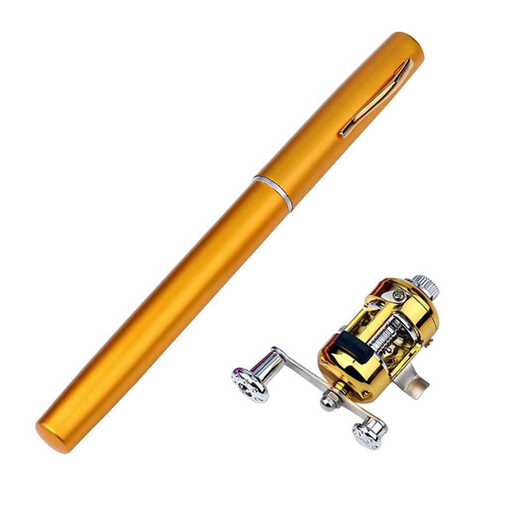 Pocket Telescopic Fishing Tackle Rod Aluminum Alloy Fiberglass Pole Reel