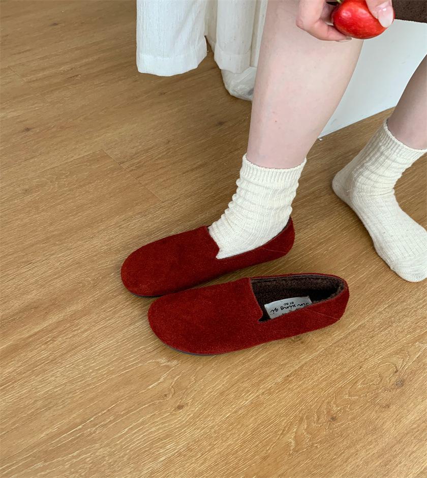 2025 new platform loafers women's British style small leather shoes one pedal lazy single shoes versatile Doudou shoes