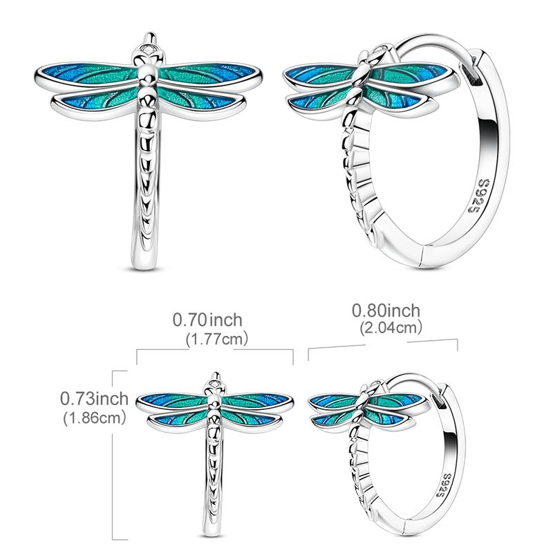 Sparkling Woman Hoop Earring 925 Silver CZ Zircon Firefly Butterfly Clover Ear Stud Earrings Jewelry Anniversary Gift