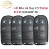 SUPERKEY 3/4/5 Buttons Smart Remote Car Key Fob For Fiat 500 500L 500X 2016-2019 433MHz 4A Chip M3N-40821302 SIP22 Blade