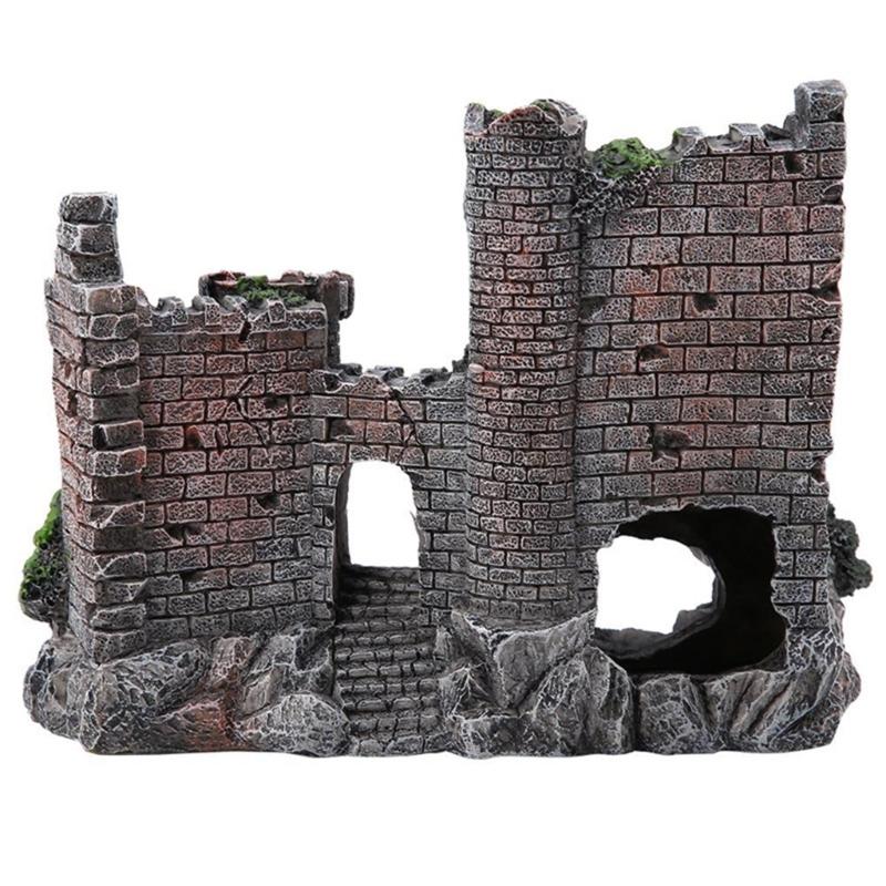 Castello per Acquario Decorazioni in Resina Decorazioni per Acquario Rifugio Castello per Pesci Nascondigli per Pesci Casa per Acqua Dolce Acqua Salata