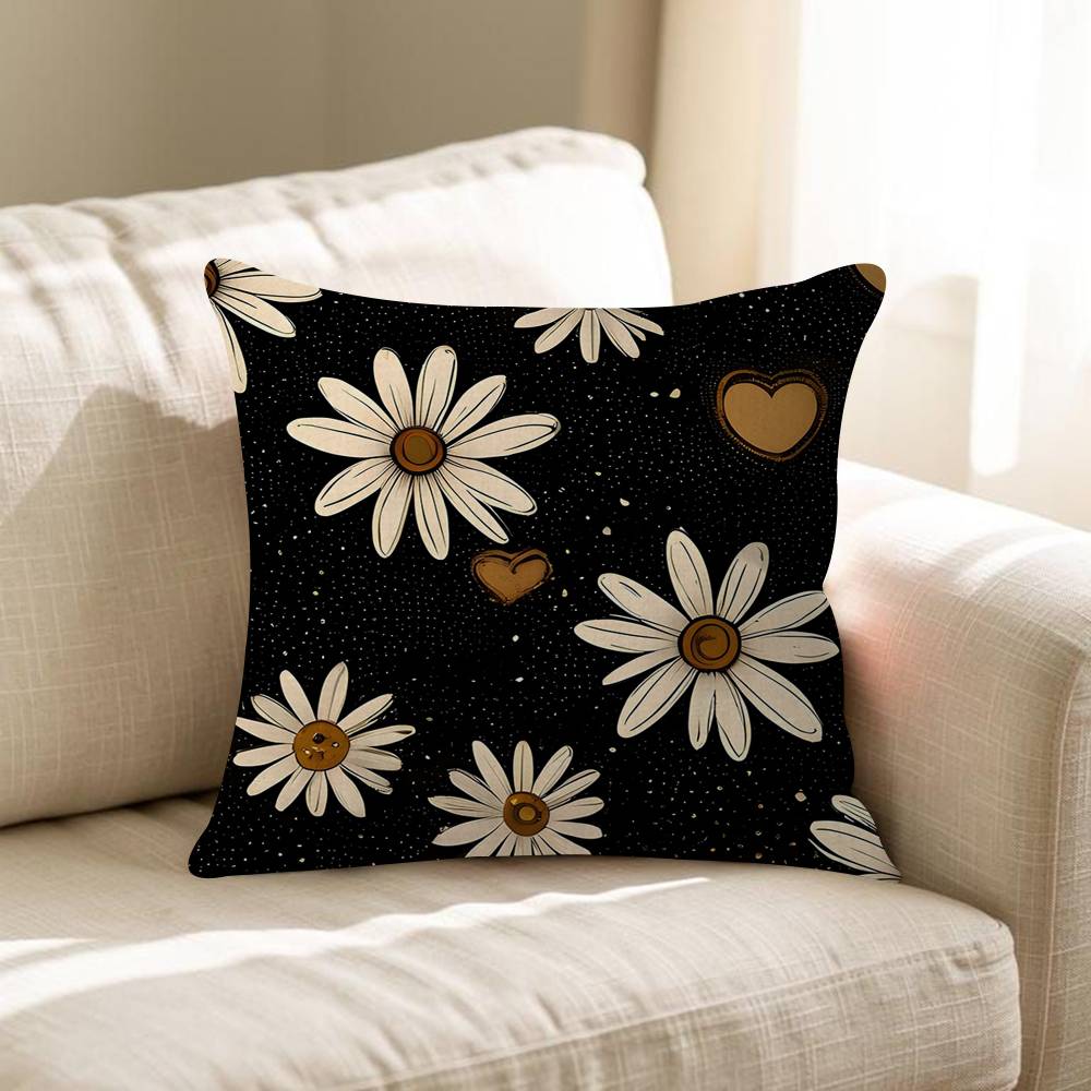 Summer Daisy Flower Pillow Cushion Cover Pillowcase Living Room Sofa Home Decor Customized