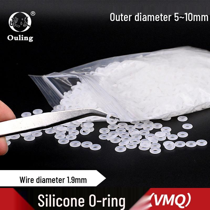 White Silicone O-Ring, OD 5-10mm x 1.9mm OD 5mm (10 pcs) White Silicone O-Ring