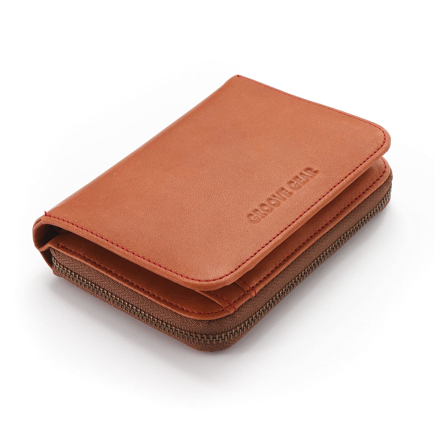 

Wallet Made in Japan Bifold Bifold Wallet Compact Genuine Leather Round Zipper [GROOVE GEAR] Men s ggs-1025 (Camel)