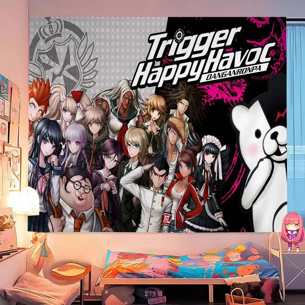 

Anime Game Danganronpa Hanging Bohemian Tapestry Bohemian Wall Tapestries Mandala Kawaii Room Decor 74x94cm(29x37in)