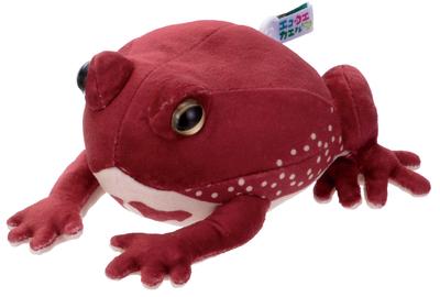 Iwaya Ecokoe Frog (Amefukura Frog) ST Mark, Ages 3 and Up, Sound-Emitting Plush Toy, Wind-Up Toy, No Need for Replacement