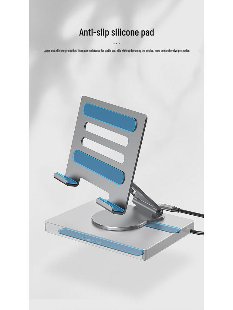 4K60Hz USB-C Docking Station with Gigabit Ethernet, USB 3.2 Splitter, Rotating Mobile/Tablet Bracket Expansion Dock