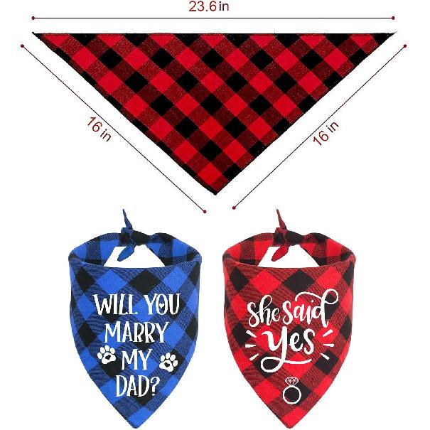 YHTWIN Lovely Dog Wedding Bandana, Will You Marry My Daddy Dog Bandana, Dog Engagement Announcement Dog Bandana for Dog Lovers Owner Gift, Pack of 2