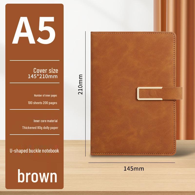 Business A5 Notebook Gift Set with U-shaped Buckle Hardcover - Customizable LOGO for Students and Offices