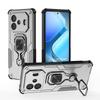 KEYSION Shockproof Armor Case for IQOO Z9 Turbo Soft Silicone+PC Upright Metal Ring Stand Phone Cover for IQOO Z9 Turbo+ Z9 5G