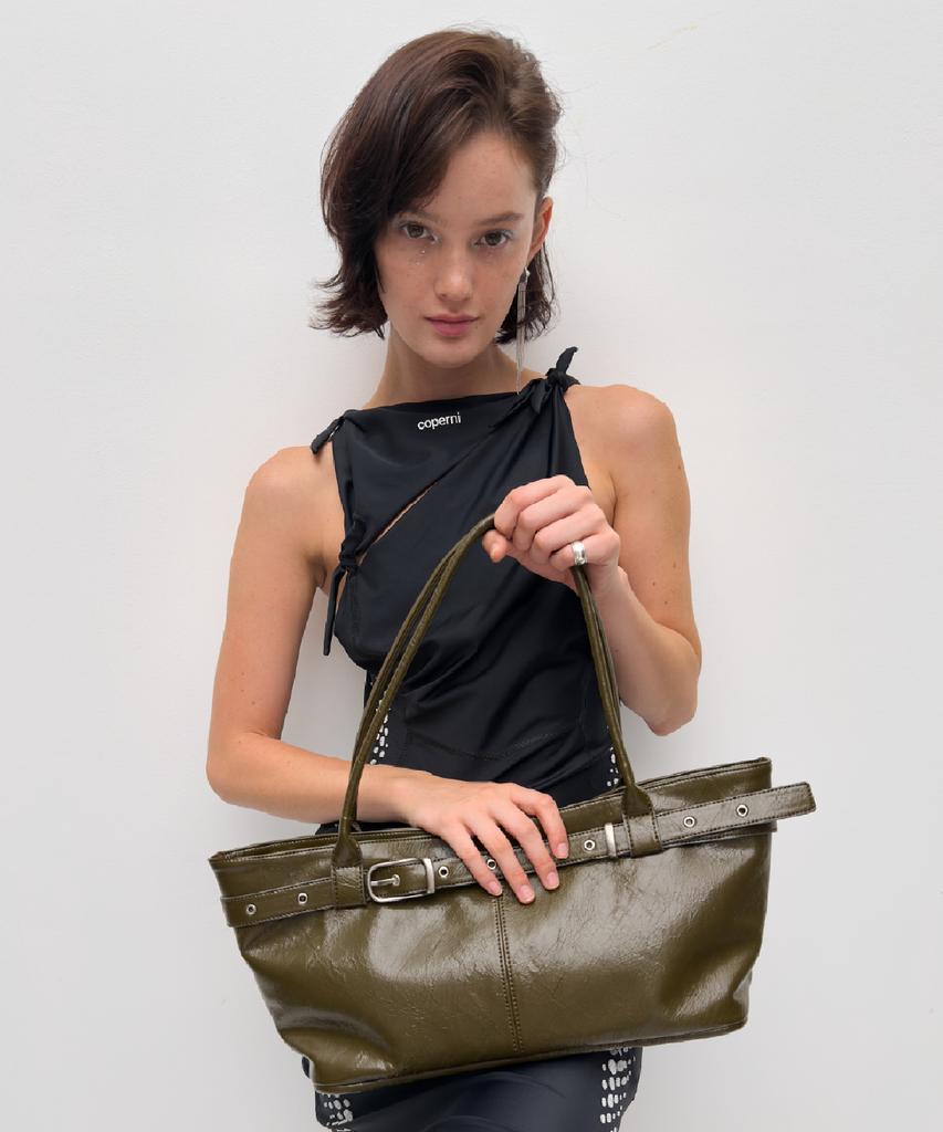 Yeomim Belted Boat Bag (Crack Khaki)