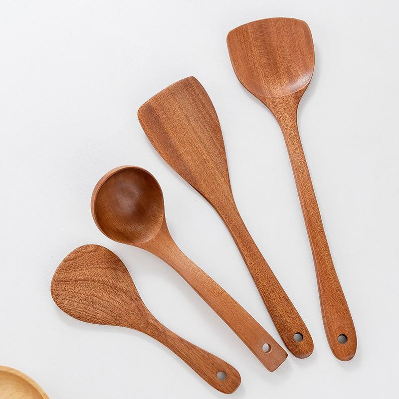 Cross-Border Ebony Kitchen Utensils Cooking Spatula Wood Spatula Household Cooking Spatula Non-Stick Pan Baking Tools(Large Spatula)