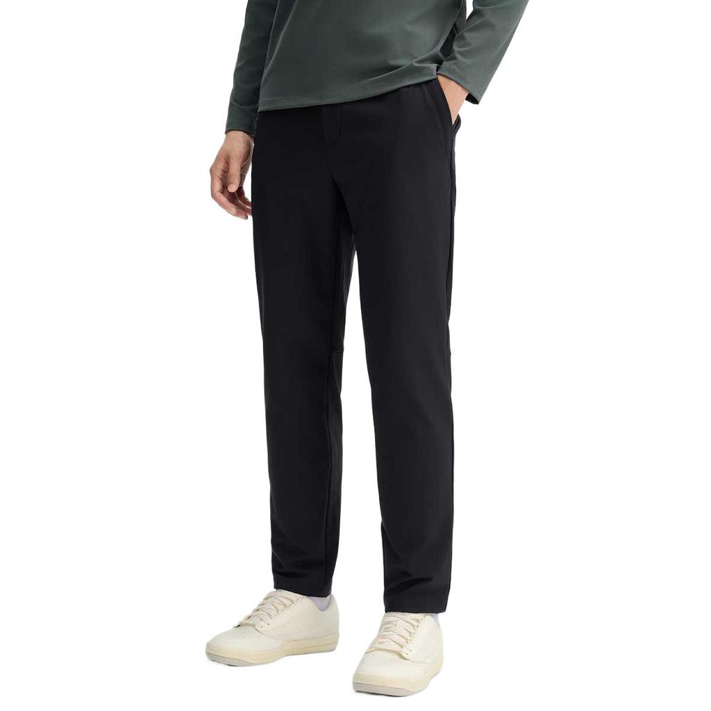 FILA White Series Fashion Solid Color Woven Straight Leg Cool Ice Silk Casual Pants Men bottoms Black F11M513802F-BK