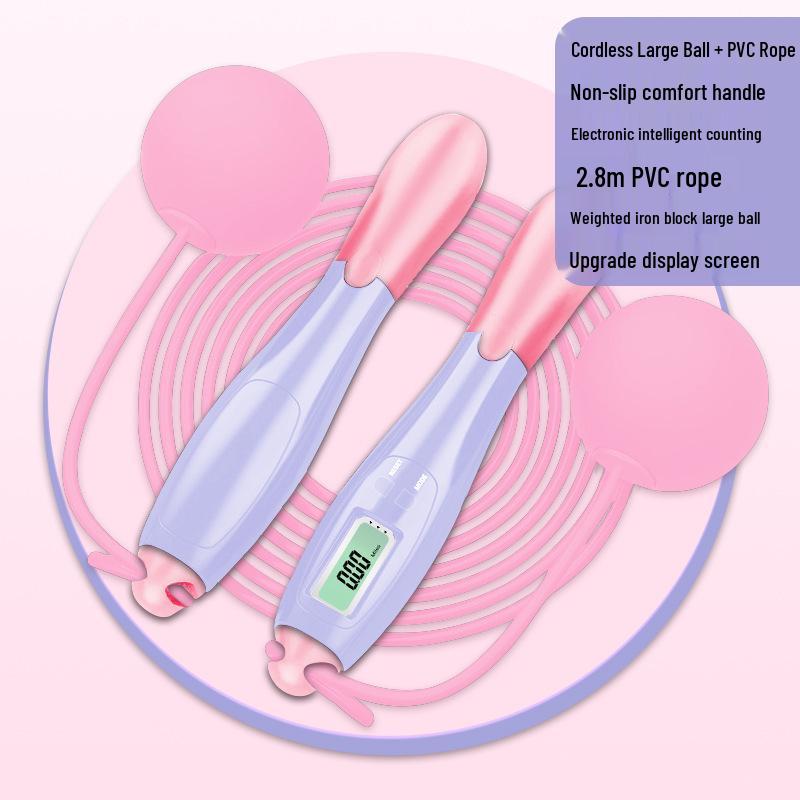 Wireless Cordless Weighted Jump Rope with Large Ball - Smart Fitness for Women