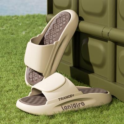 EVA Men Outdoor Slippers Letter Height Increase Thick Bottom Slippers Breathable Comfortable Outdoor Slippers
