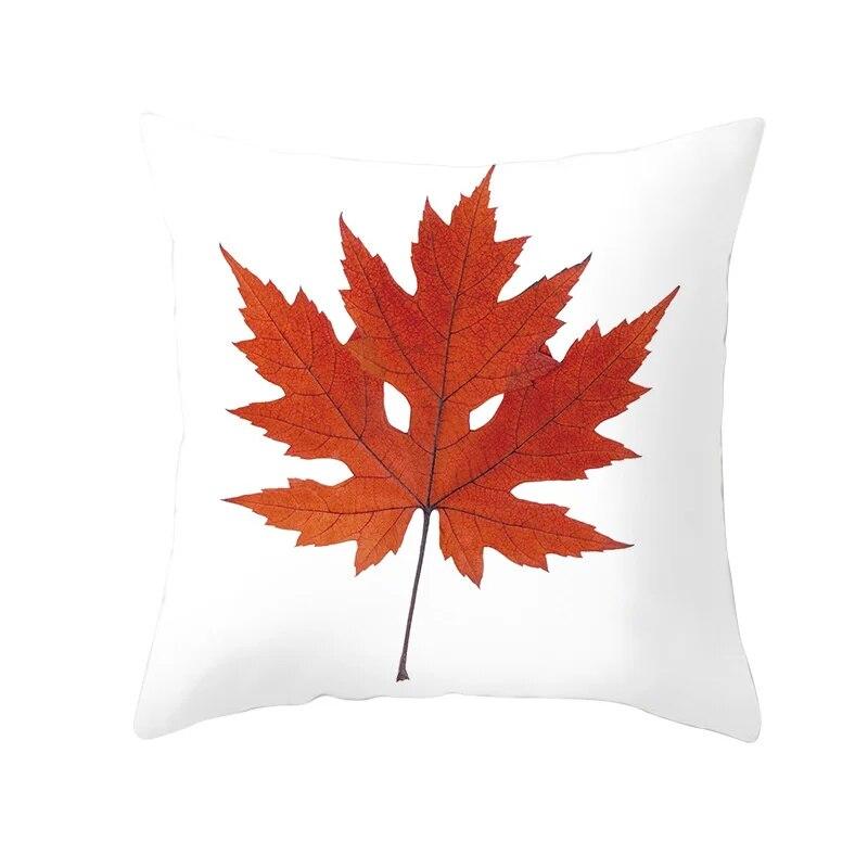 Bedroom Sofa Living Room Pillowcase Autumn Maple Leaf  Fresh Print Floral Plant Cushion Cover