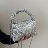 Stylish And Chic Korean Inspired Sequined Small Shoulder Bag For Women In Black And Silver
