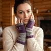 Thick Half Finger Gloves Thickened Cat Embroidery Gloves Vintage Knitted Fingerless Gloves  Girls