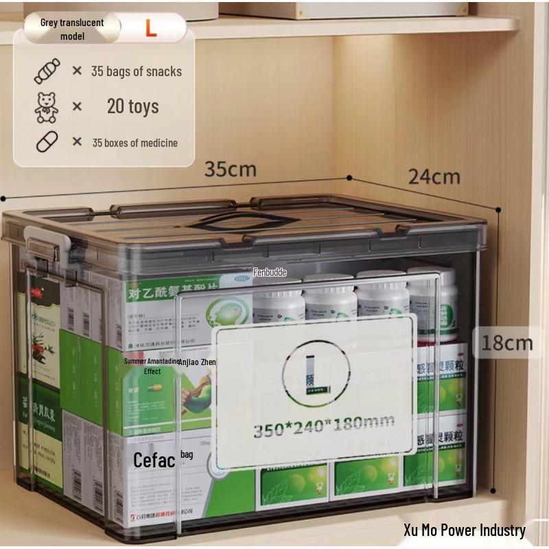 Large Capacity Transparent Plastic Storage Box for Clothes & Snacks - Orange