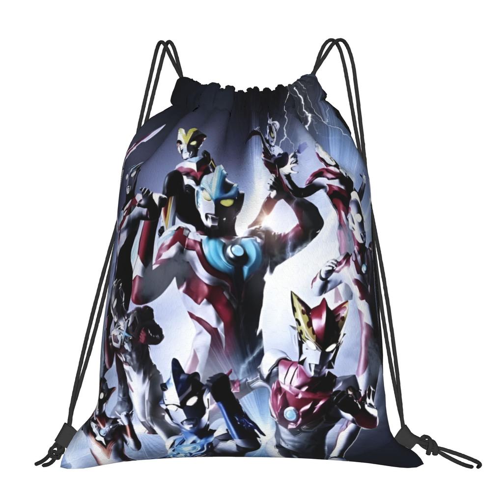Custom Ultramans Drawstring Bags for Training Yoga Backpacks Men Women Anime Sports Gym Sackpack