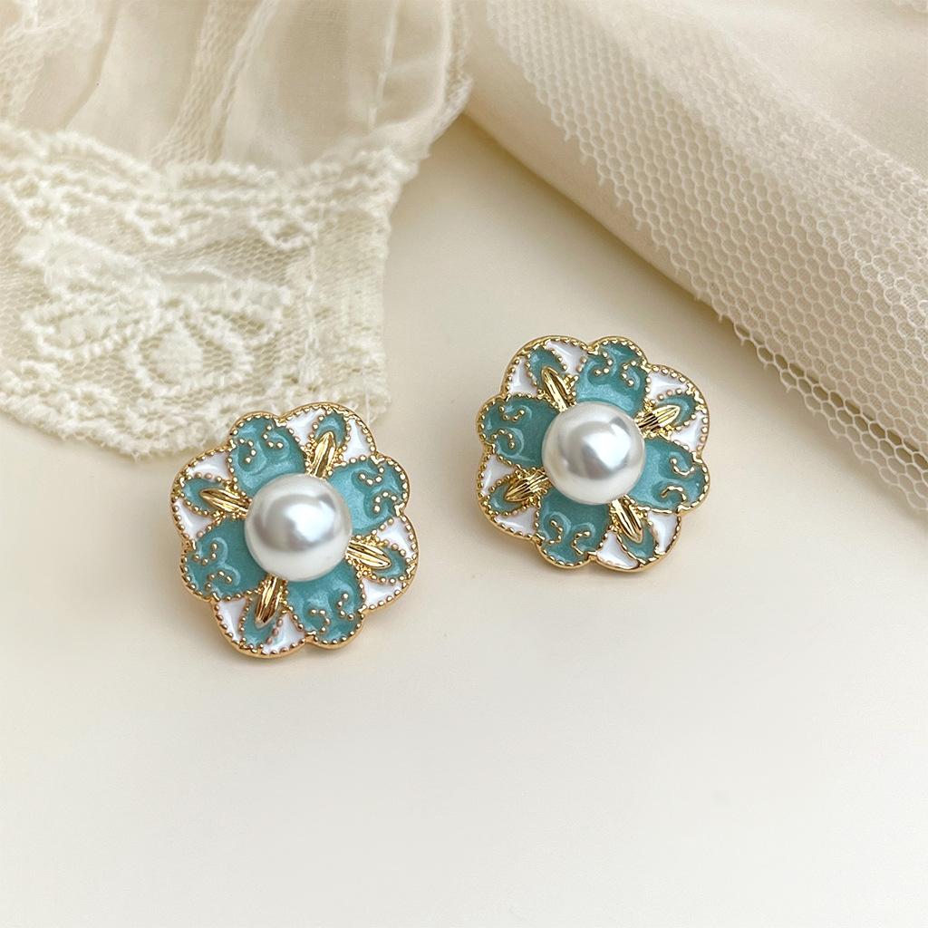Эмалевые серьги-цветы с подтеками масла «Мечта Лувра» для женщин, Французское искусство, Винтажные, Высококачественные, Гипоаллергенные серьги