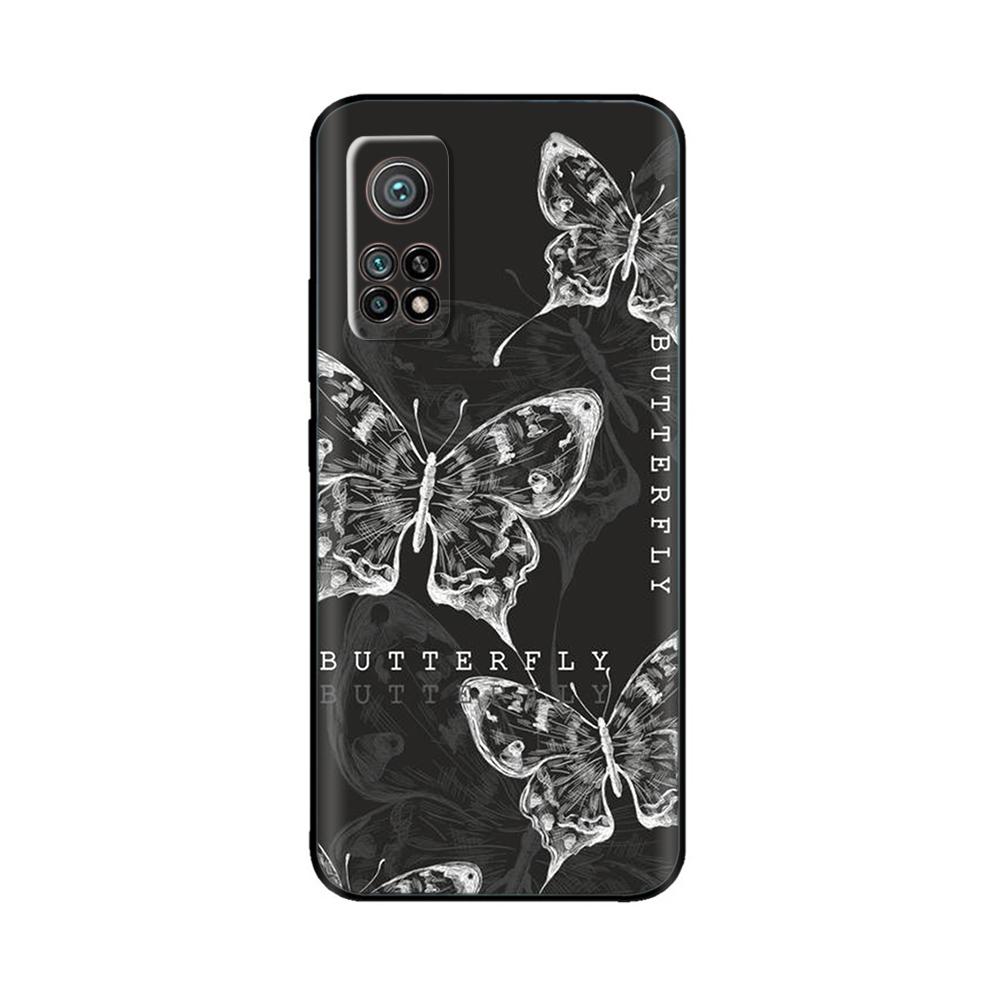 Etui na telefon Xiaomi Mi 10T Etui Butterfly Heart Miękkie etui z płynnego silikonu dla Xiaomi Mi 10T Pro Mi10T Pokrowiec dla Xiaomi 10T Pro