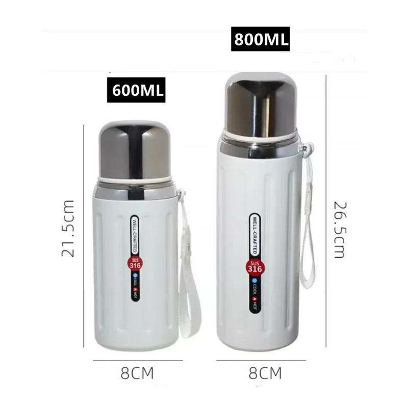 New 800ml Vacuum Flask Insulated Water Bottles Travel Thermal Cups for Hot and Cold Beverage Summer Winter Drinkware Gifts
