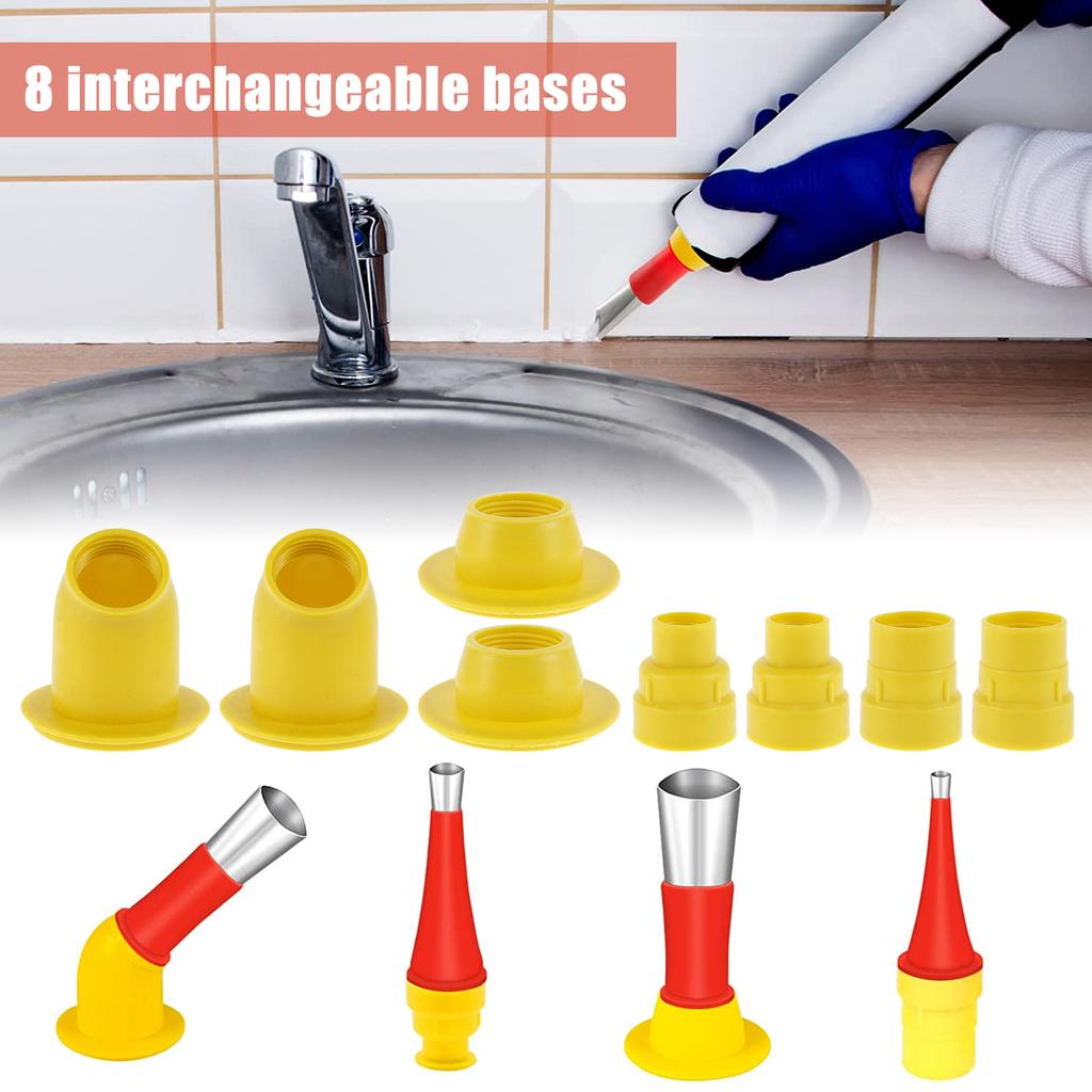 24Pcs Caulking Nozzle Set Stainless Steel 6-30mm Caulking Tips Set Reusable Caulking Finisher Sealant Finishing Tools for Window