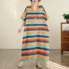 Short Sleeve Plus Size Cotton Vintage Floral New In Dresses for Women Casual Loose Maxi Long Summer Dress