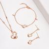 Rose Gold Diamond Gourd Jewelry Set: Necklace, Bracelet, Earrings - Blessings & Fortune Collection