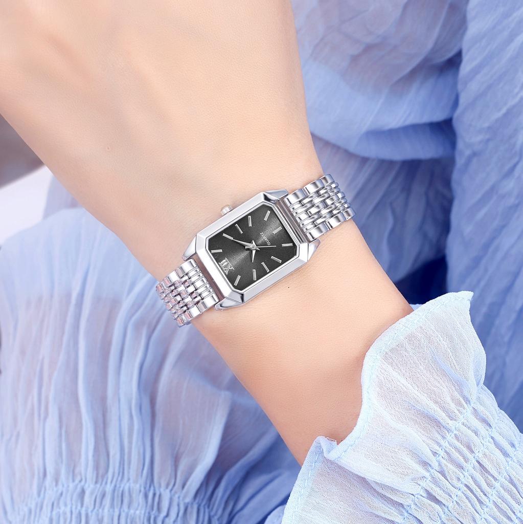 Light Luxury Steel Strap Women'S Watch Schoolgirl Fashion Simple Square Quartz Watch