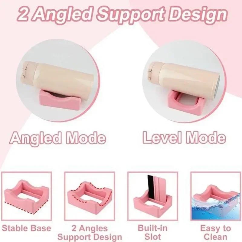 Silicone Tumbler Holder For Crafts Decals Tumbler Stand Curvature Supports Cup Holder With Builts-In Slot Mug Glass Cup Cradle